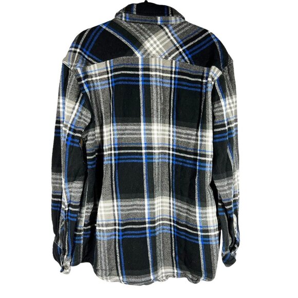 Dickies Men’s Shirt Multi-Color Plaid Flannel Long Sleeve Button Shacket Large - Picture 2 of 5